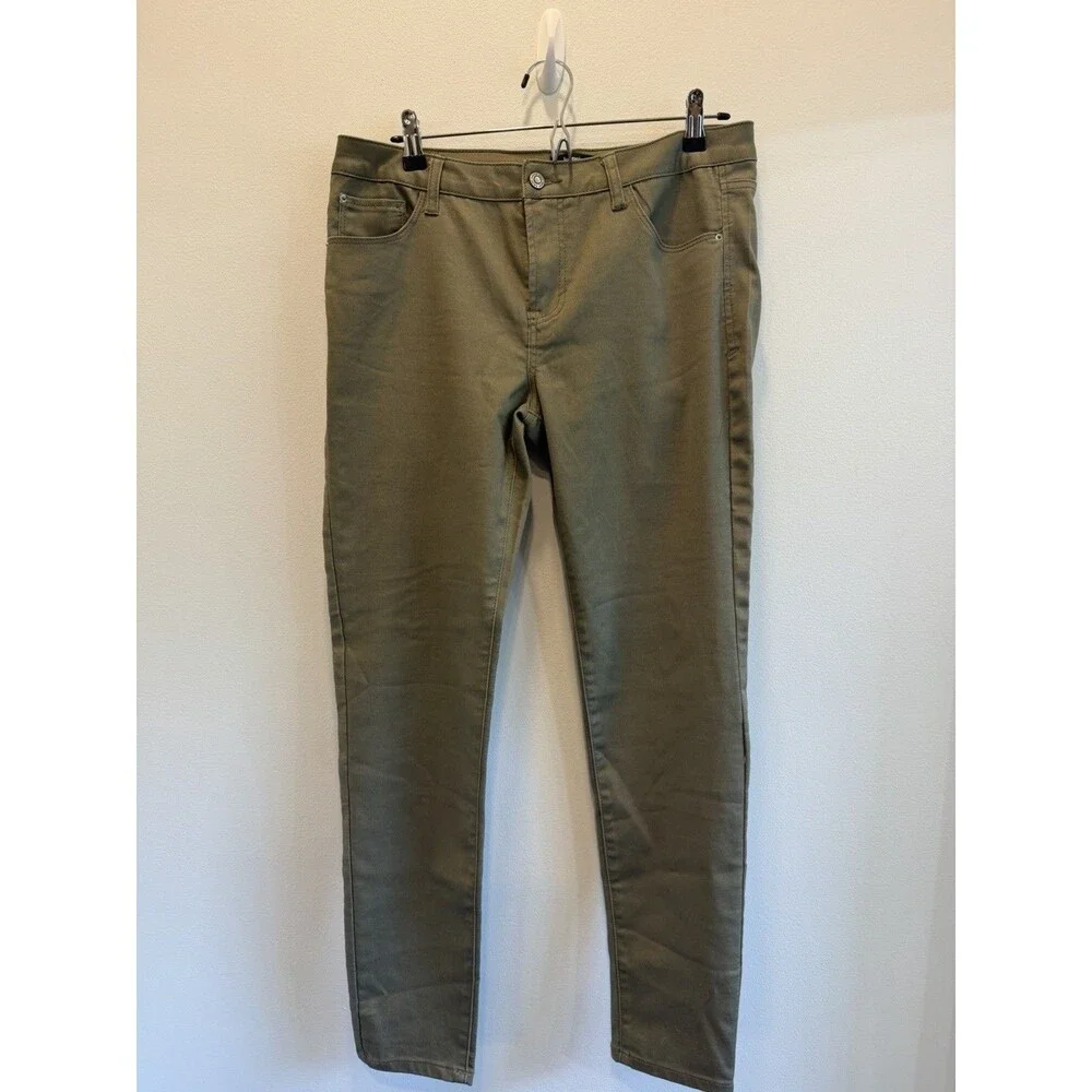 Kensie Jeans Women Size 12/31 Knockout Skinny Mid Rise Olive Green